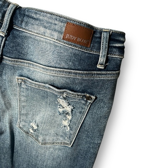 JUDY BLUE Y2K High Waist Release Hem Ankle Straight Leg Denim Jeans Pants 9 29 - Picture 7 of 14